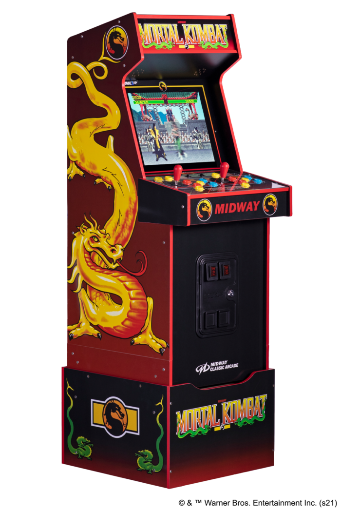 A1UP_White_MortalKombat_Leftcorner_1000x1500_1b0ac21a-82ae-419f-b1a1-1b4d5e3d4dc1-700x1050-1.png Midway Legacy Arcade Machine Mortal Kombat 30th Anniversary Edition